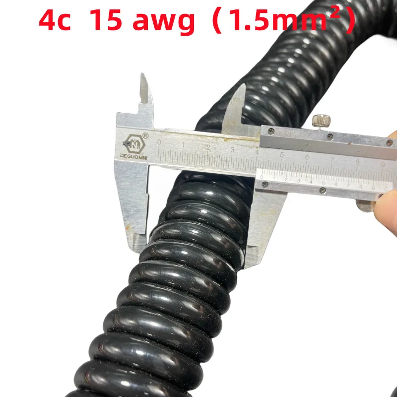 Pu Spring Cable Wire 4 Core 18 17 15 13 11 Awg Stretch 1 2 3 4 5 6 7 8 9 10 Meters Spiral Telescopic Wire