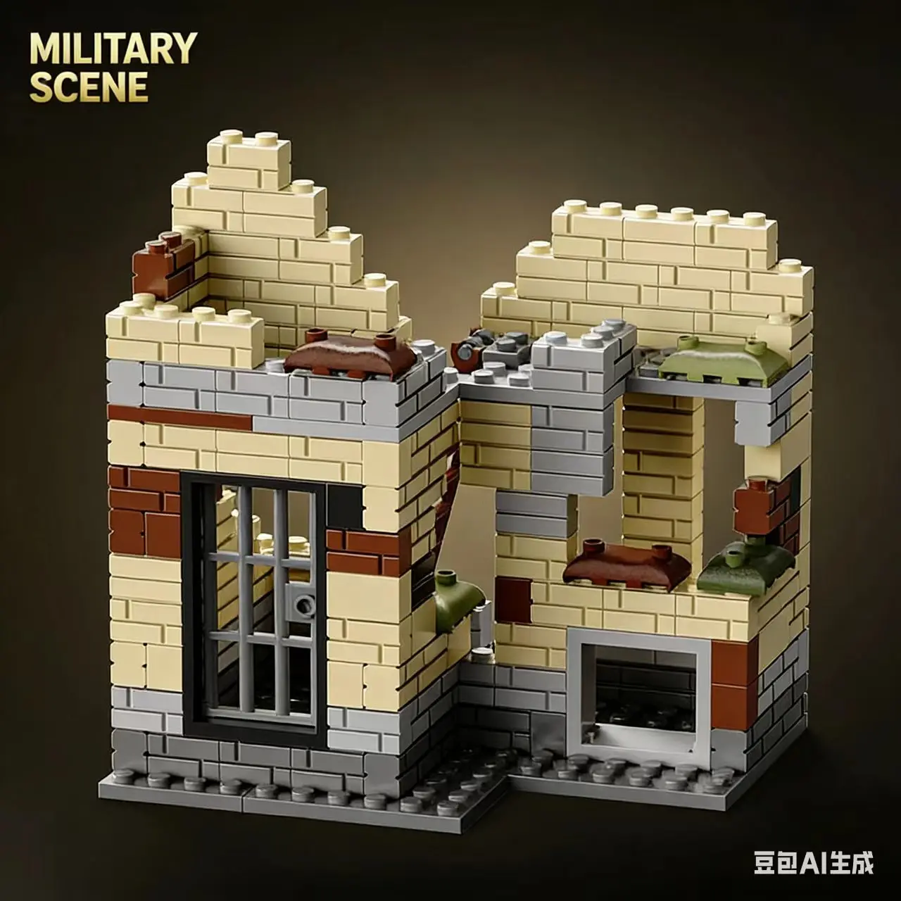 

Abandoned Ruined Buildings MOC World War Military Base Scenes House Building Blocks Set Parts For Army Soldier Figures Boys Toys