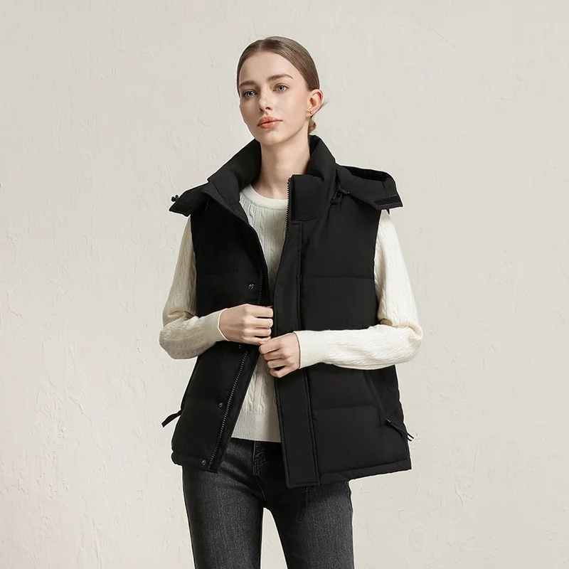 CLARKE QUEEN 2025 Winter Coat for Women 95% White Goose Fashion Down Vest Short Loose Puffer Casual Jacket Thickened Warm Coats