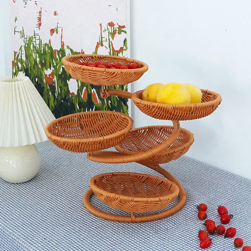 Creative Welcome Pine Cone Fruit Rack Multi-layer Fruit Basket Chinese Style Living Room Display Snacks Candy Dried Fruit Tray