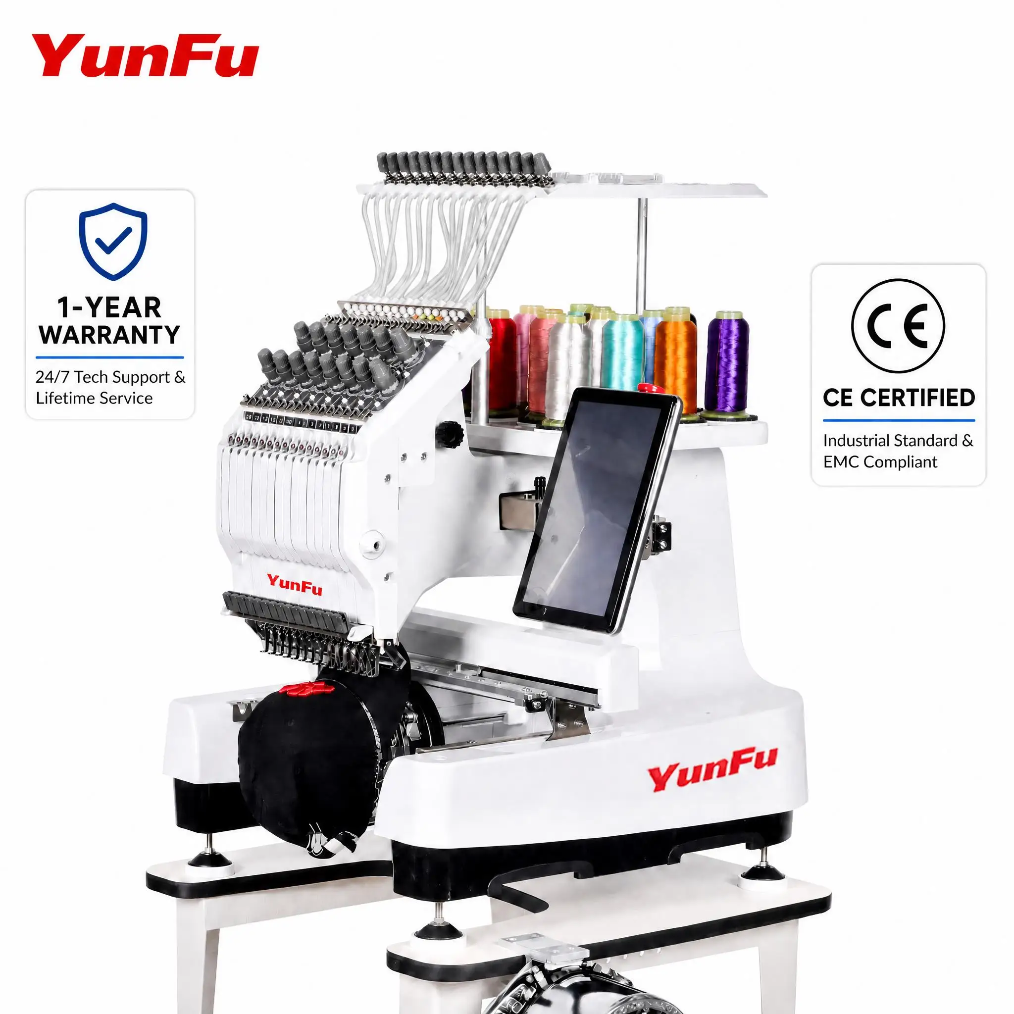 Industrial Home Use Mini Computerized Embroidery Machine Dahao System High Quality High Speed For T-shirt Caps