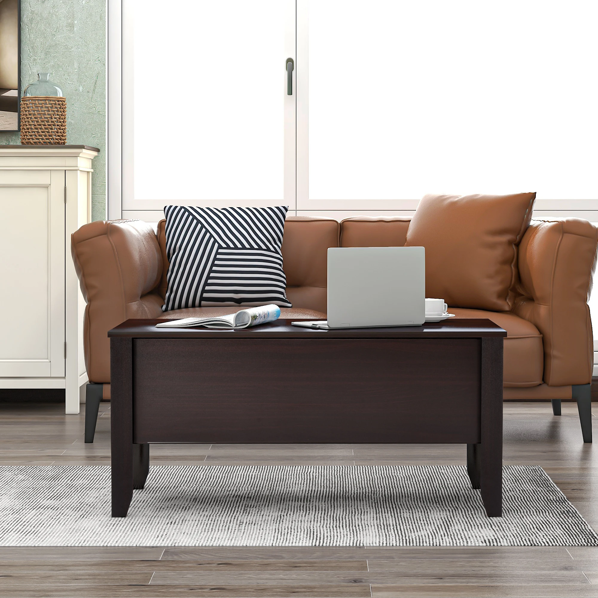 3 Color Lifting Tea Table End Table For Office Coffee Table Magazine Shelf With Cabinet Storage Organizer  Home Living Furniture