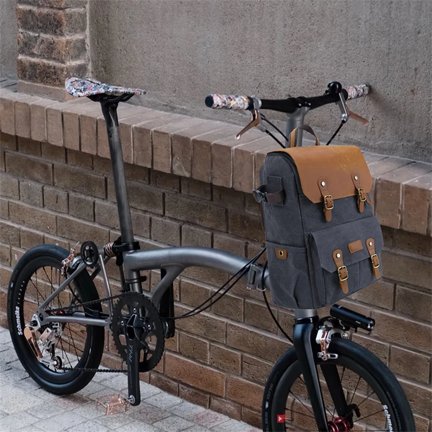 Jklitepro Bicycle Front Bag DSLR Camera Drone Backpack Waterproof Canvas Outdoor Photography Package For Brompton Bag