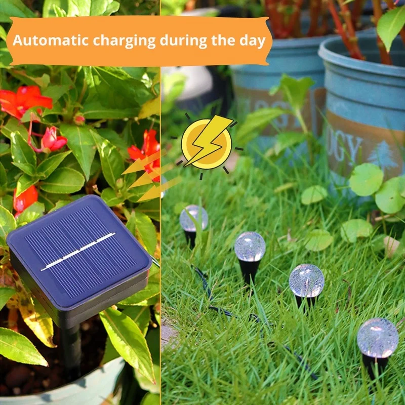 Solar Garden Light String Christmas Decoration Lights Waterproof RGB/Warm White Lamp Chain for Lawn Outdoor Festive Lighting