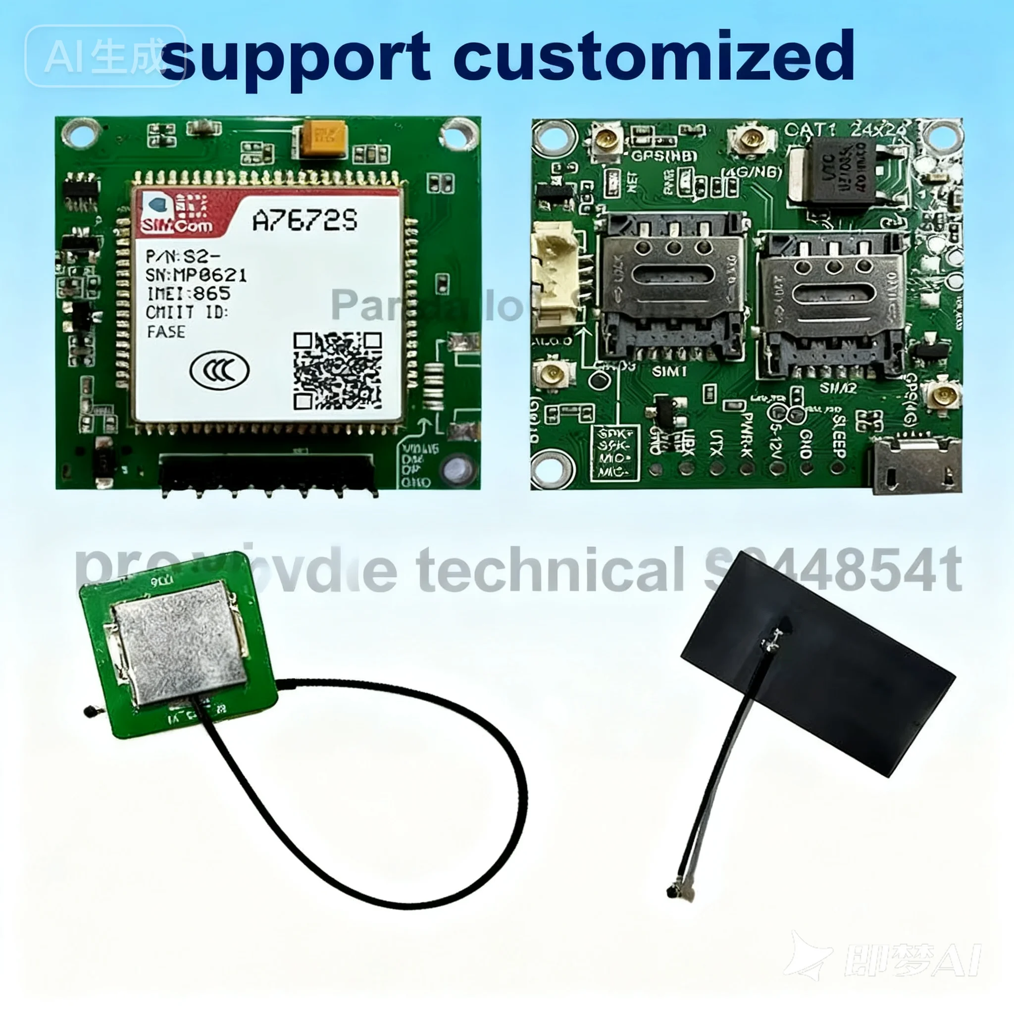 1Pcs SIMcom Board  A7672S-FASE Core Board Development LTE CAT1 4G 2G GNSS Voice with GPS FPC for IoT Applications