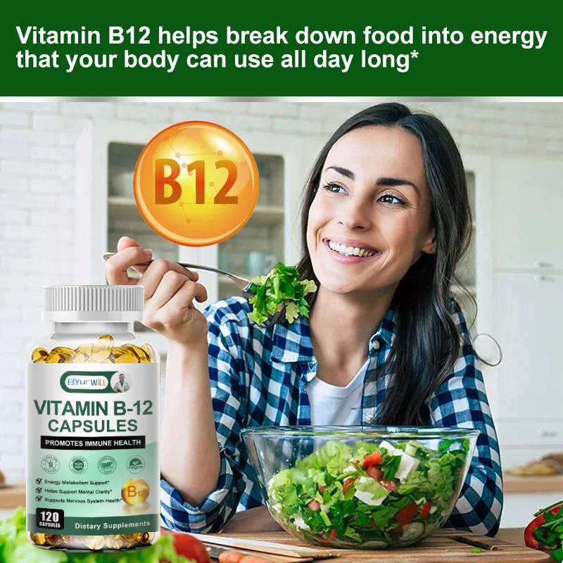 Vitamin B12 1000mcg, Supports Energy Metabolism and Nervous System, Blood Cell Function, Healthy Sleep Vitamin Supplement