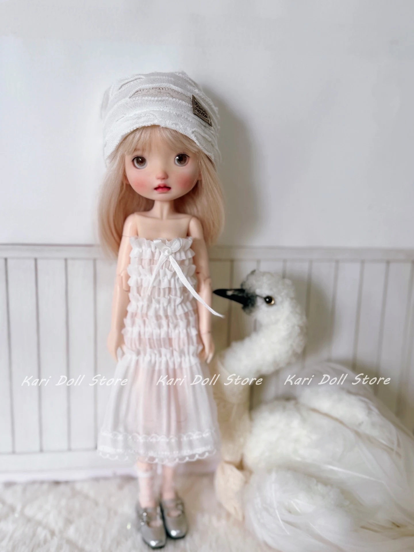 

Kari Doll Clothes and skirts 2025 Summer pure white pleated dress set for Landazz Landoudou Doll