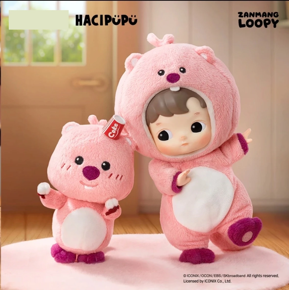 Hacipu×Loopy 크리스마스 눈사람 엘크 Bjd 인형 시리즈 액션 피규어 장난감, 데스크탑 장식 선풍기, 서프라이즈 크리스마스 선물, 16cm