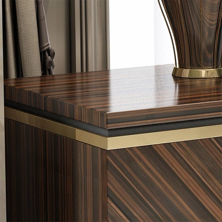 Armadietto classico per sala modello di armadietto laterale da pranzo d'ingresso in acciaio inossidabile di lusso semplice e moderno