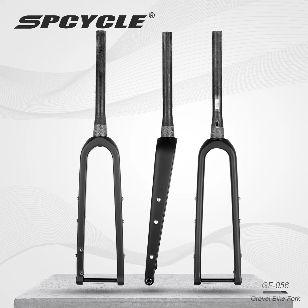 

Spcycle Full Hidden Cable Carbon Gravel Fork Max Tire 700x47C Tapered Disc Brake Gravel Bicycle Carbon Forks