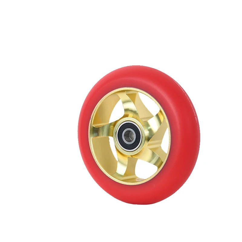 Canniday 100mm Pro Stunt/Push/Kick Scooter Wheels with Bearings Aluminum Alloy Core Scooter Replacement Parts Accessories 2set