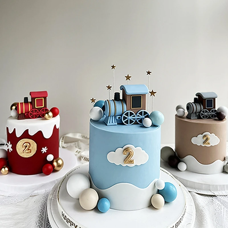 Little Train Cake Topper Birthday Cake Decorating Kid Gift Christmas Train Cake Decoration Baby Shower Birthday Party Cake Decor