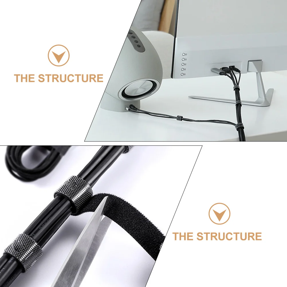 1 Meter Reusable Hook and Loop Cable Tie Cord Organizer Strong Adhesion Cord Wrap for Headphone Data Network Wires Desktop