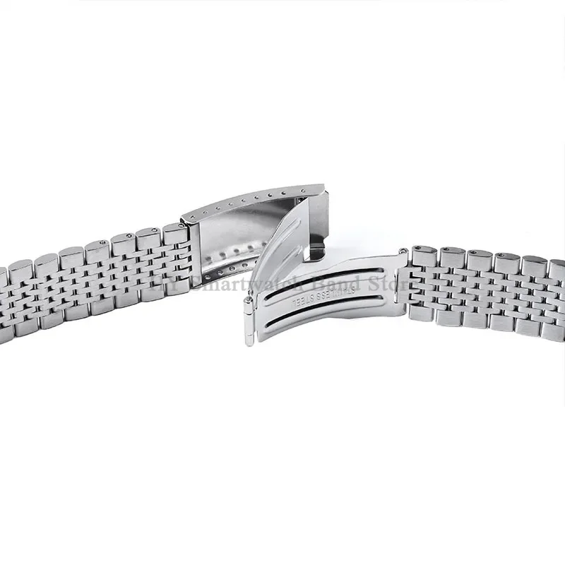 18mm 20mm 22mm Stainless Steel Watch Band for Seiko for Omega Wrist Band Curved End Men Sport Replacement Bracelet Folding Clasp