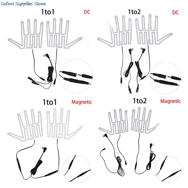 1 Pair 5*9CM 5V USB Heated Socks Carbon Fiber Pads Electric Heated Insoles Winter Warm Arm Hands Waist Heated Gloves