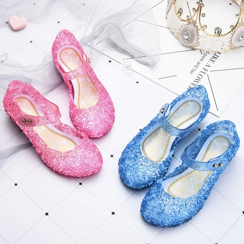 Disney frozen 2 girls princess sandals children baby sandals rain shoes crystal elsa autumn shoes