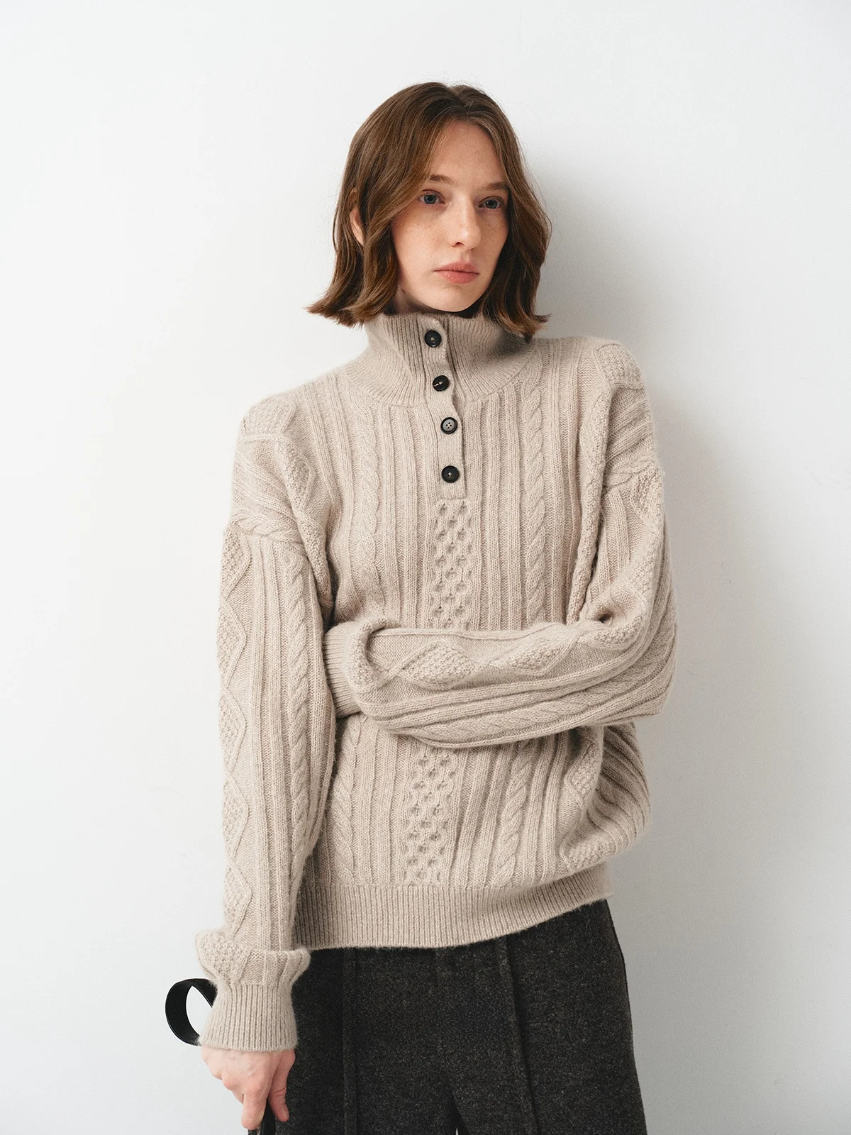 

Мягкий вязаный свитер из кроличьего меха и шерсти альпаки, теплый, легкий, с открытым передом, уютный, вязаный, женский, Ciwalk, зимний