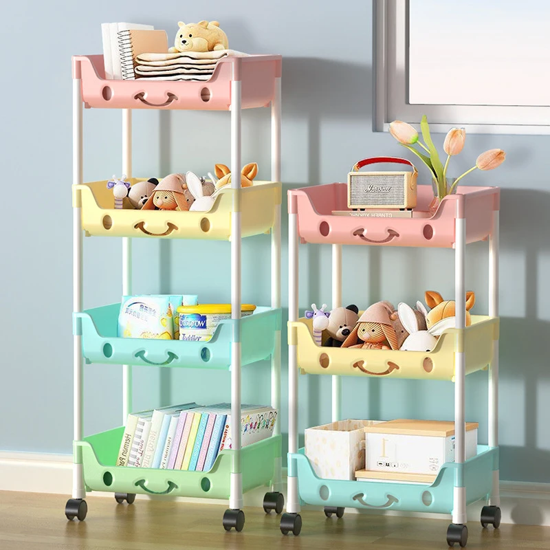 Toy Storage Trolley Bookshelf Snack Rack For Children Storage Organizer Bathroom Accessories Closet Organizer Kitchen Storage