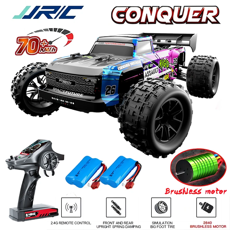 

JJRC 1/14 Super Brushless 70KM 4WD RC Car With LED Remote Control Cars High Speed Drift Monster 4x4 Off Road Truck Kid Adult Toy