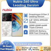 Nubia Z60 Ultra Leading Version Smartphone 5G Snapdragon 8 Gen 3 Leading Version 6.8'' 120Hz AMOLED Display 80W Fast Charging
