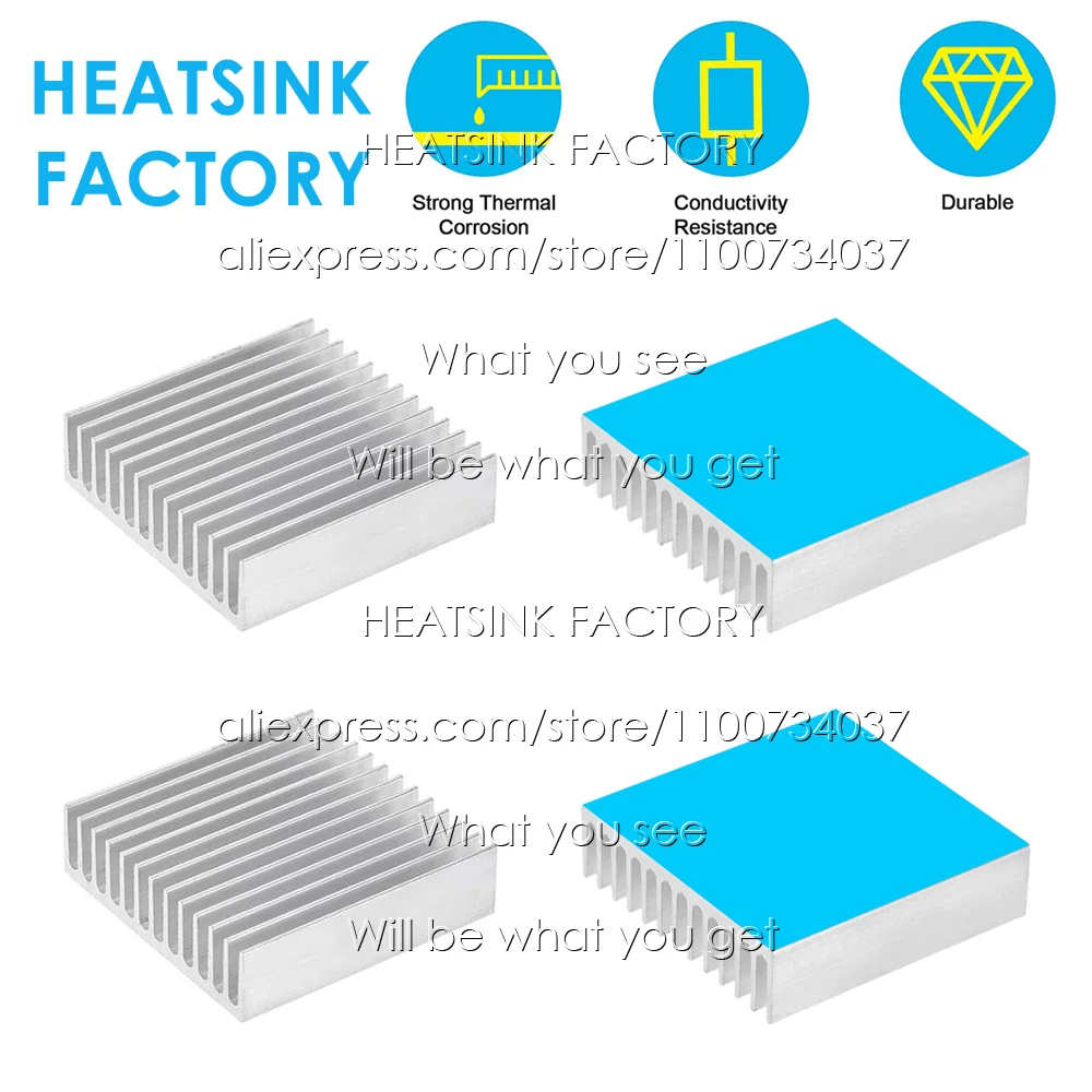 40x40x11mm Silver Aluminum Heatsink Cooling Radiator for Electronic IC Chip MOS RAM AMD CPU LED Cooler Heat Dissipation