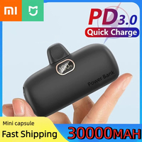 Xiaomi Mini Capsule Wireless Power Bank  30000mAh Mobile Power Supply Emergency External Battery Fast Charger For Type-c iPhone