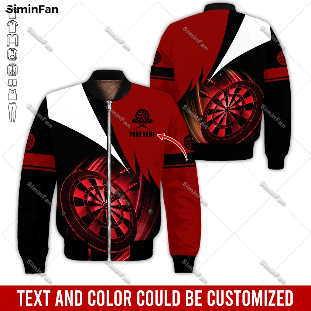 Custom Name Love Darts Colorful 3D Printed Mens Bomber Jacket Quilted Cotton Coats Male Winter Cloth Unisex Windproof Outwear-3