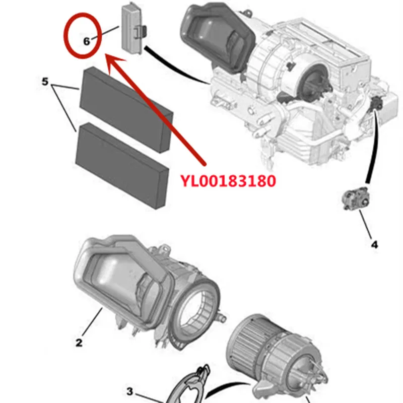 YL00183180 Suitable for Peugeot new 308 408 308S 508L Air Conditioning Filter Plug Cover Additional Cover Baffle