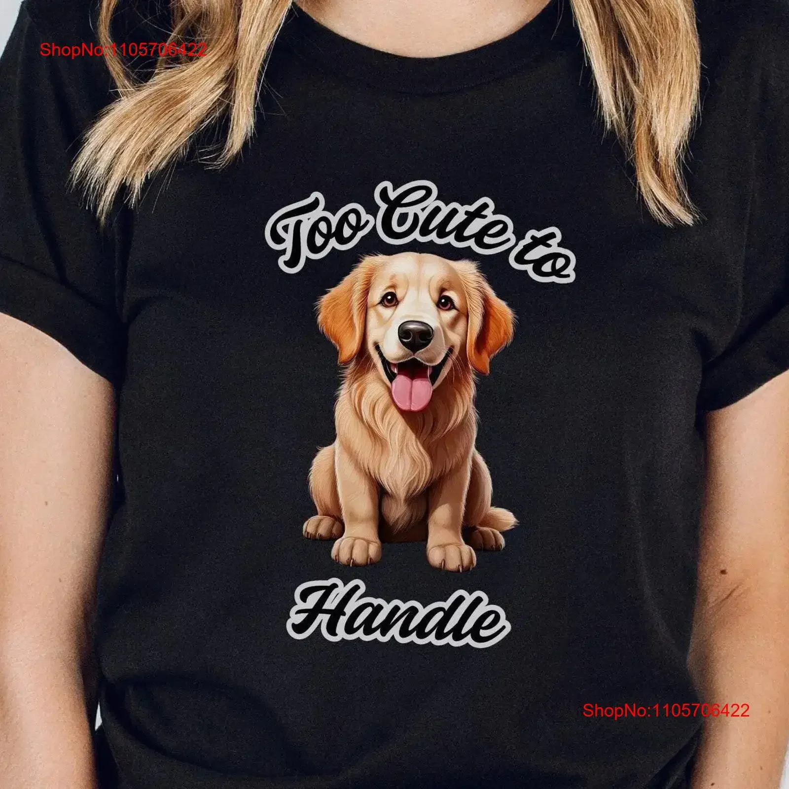 Golden Retriever T Shirt Dog Lover Animal Puppy Too Cute to Handle Top Jersey Goldie Owner vintage Washed homme Comfortable