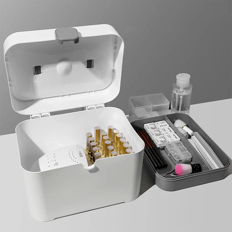 

Nail Polish Organizer Case Nail Supplies Storage Box Nail Lamp Holder Manicure Tools Container Multi-functional Storage Box