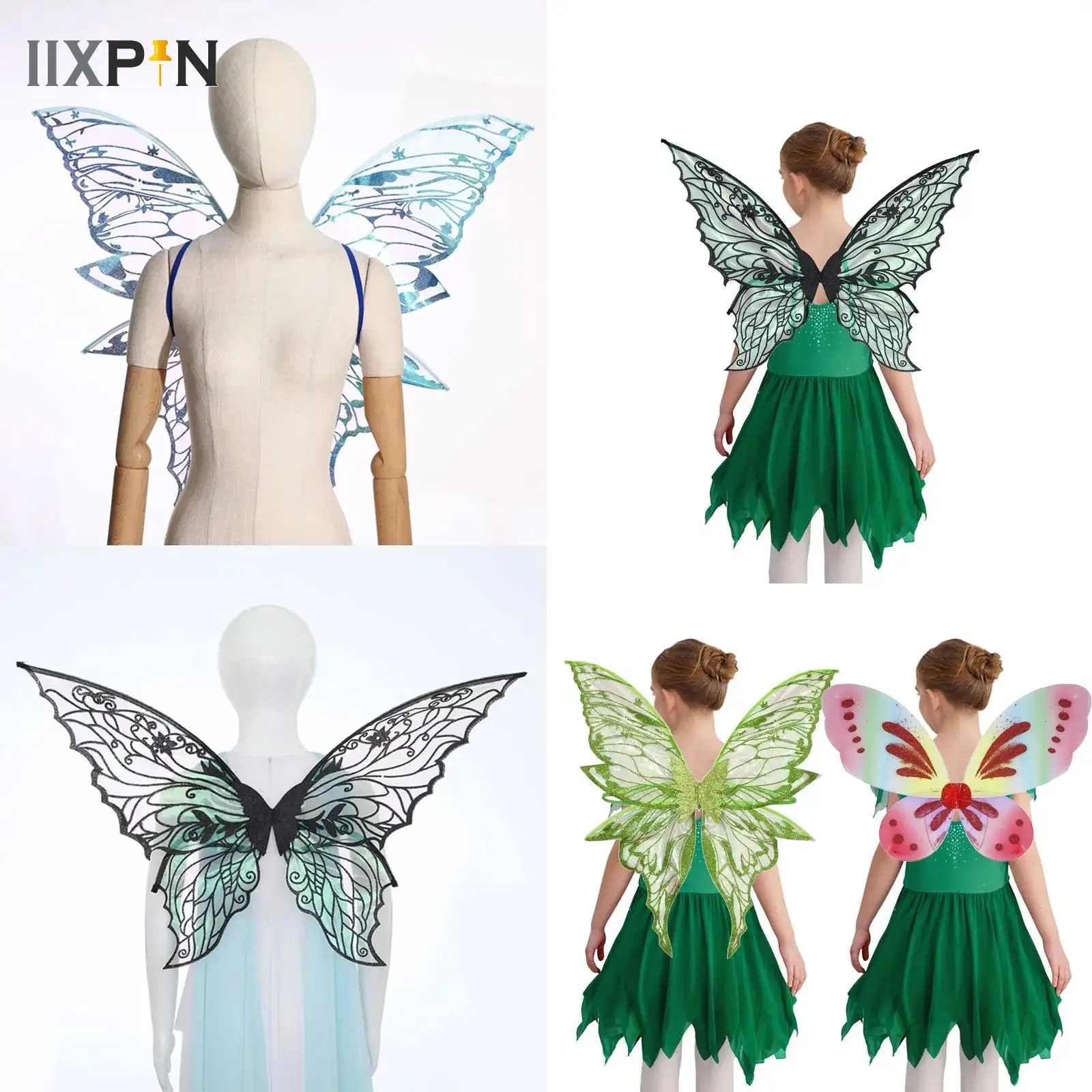

Adults Halloween Fairy Wings Girls Sparkling Angel Wings Butterfly Wings Halloween Costume Dress up Party Favor Christmas Gifts