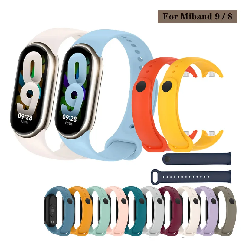 Silicone Strap Soft Comfortable Wristband For Xiaomi Mi Band 9 8 miband 9