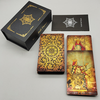 The New Knight Laser Gold Foil Tarot Board Game Set Hot Stamping Luxury PVC Waterproof Wear-resistant Divination Cards