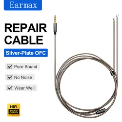 For Audio Technica Sennheiser SONY Earphone Repair Cable Silver Plated in Ear Earplugs DIY Replacement Cable