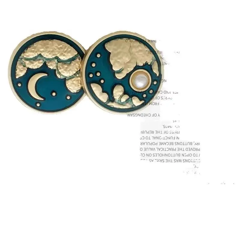 10PCS Retro Sun, Moon and Stars Pearl Metal Button Designer Accessories Outerwear Coat Suit Button Accessories