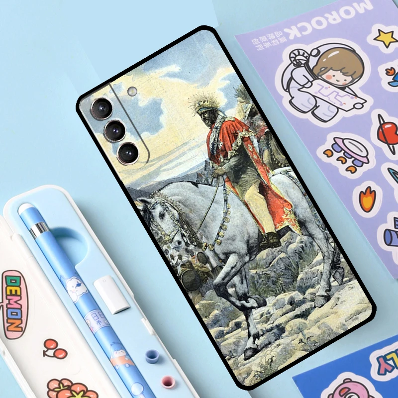 Emperor Menelik II of Ethiopia Case For Samsung Galaxy S23 S22 Ultra S21 Plus S8 S9 S10 Note 10 20 Ultra S20 FE S21 FE Cover