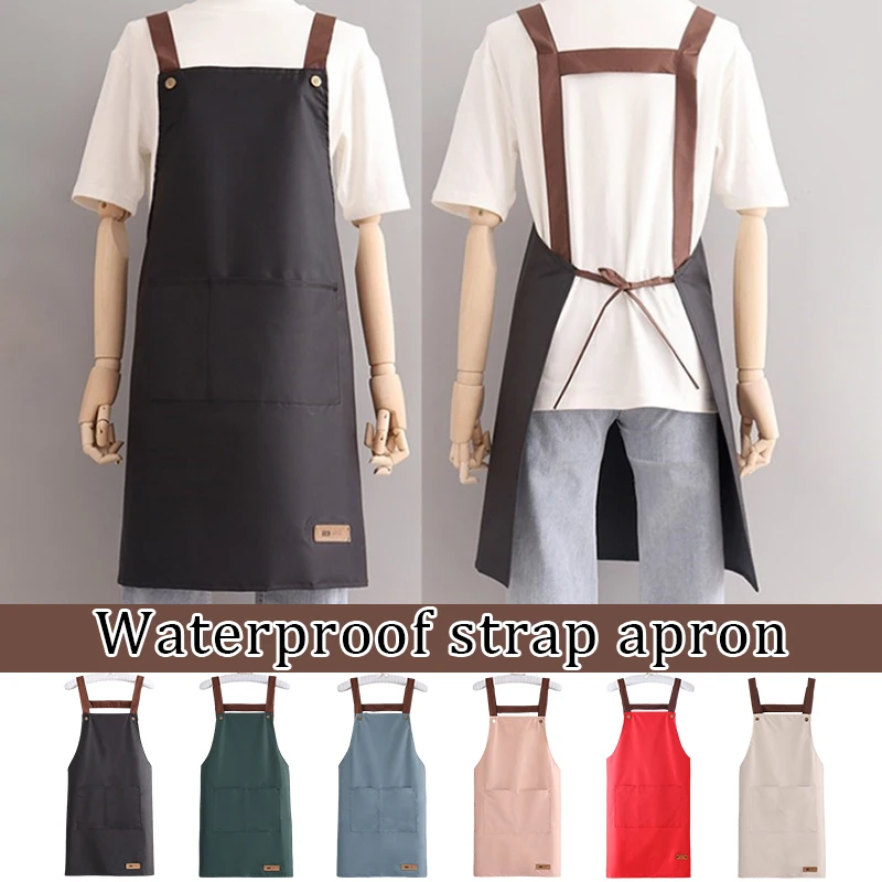 

Korean Resistant Dirt Apron Waterproof Oil Resistant Home Kitchen Cooking Fashion Apron Adult Work Clothes Kitchen Accessories