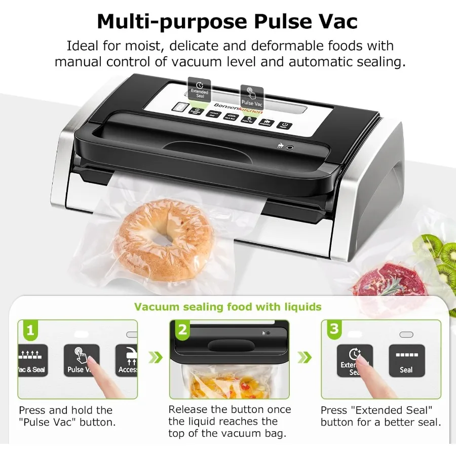 ماكينة سد الفراغات بتقنية Globefish لختم الفراغ المثالي، ماكينة تفريغ الطعام القوية منخفضة الضوضاء مع مقبض سهل