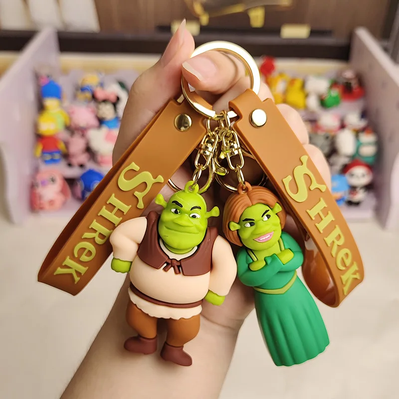 Disney Cartoon Monster Shrek Keychain Cute Bag Pendant Creative Couple Doll Keychain Car Key Pendant