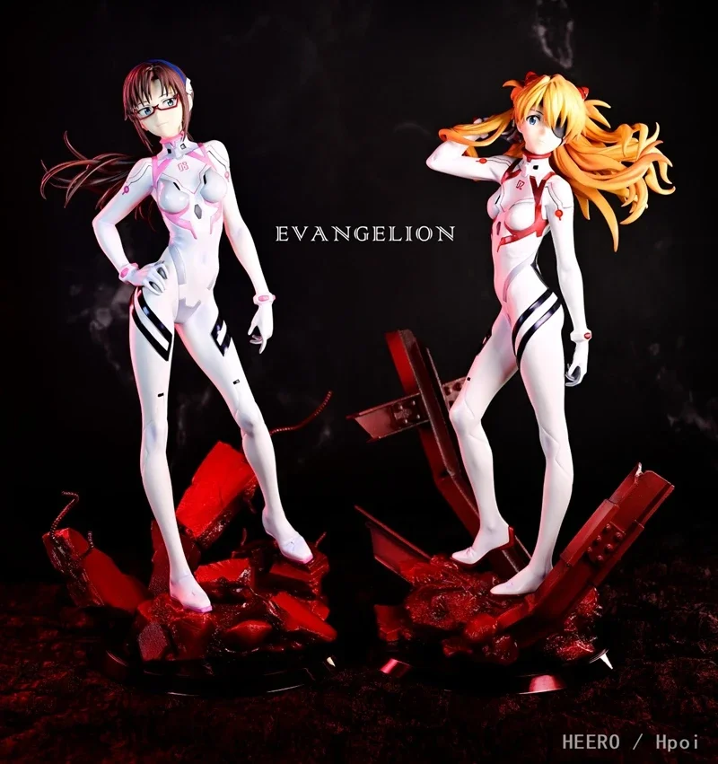 Neon Genesis Evangelion Anime figura EVA Kawaii Asuka figuras de acción chica Sexy Makinami estatuilla modelo de colección juguetes de muñecas, 26cm