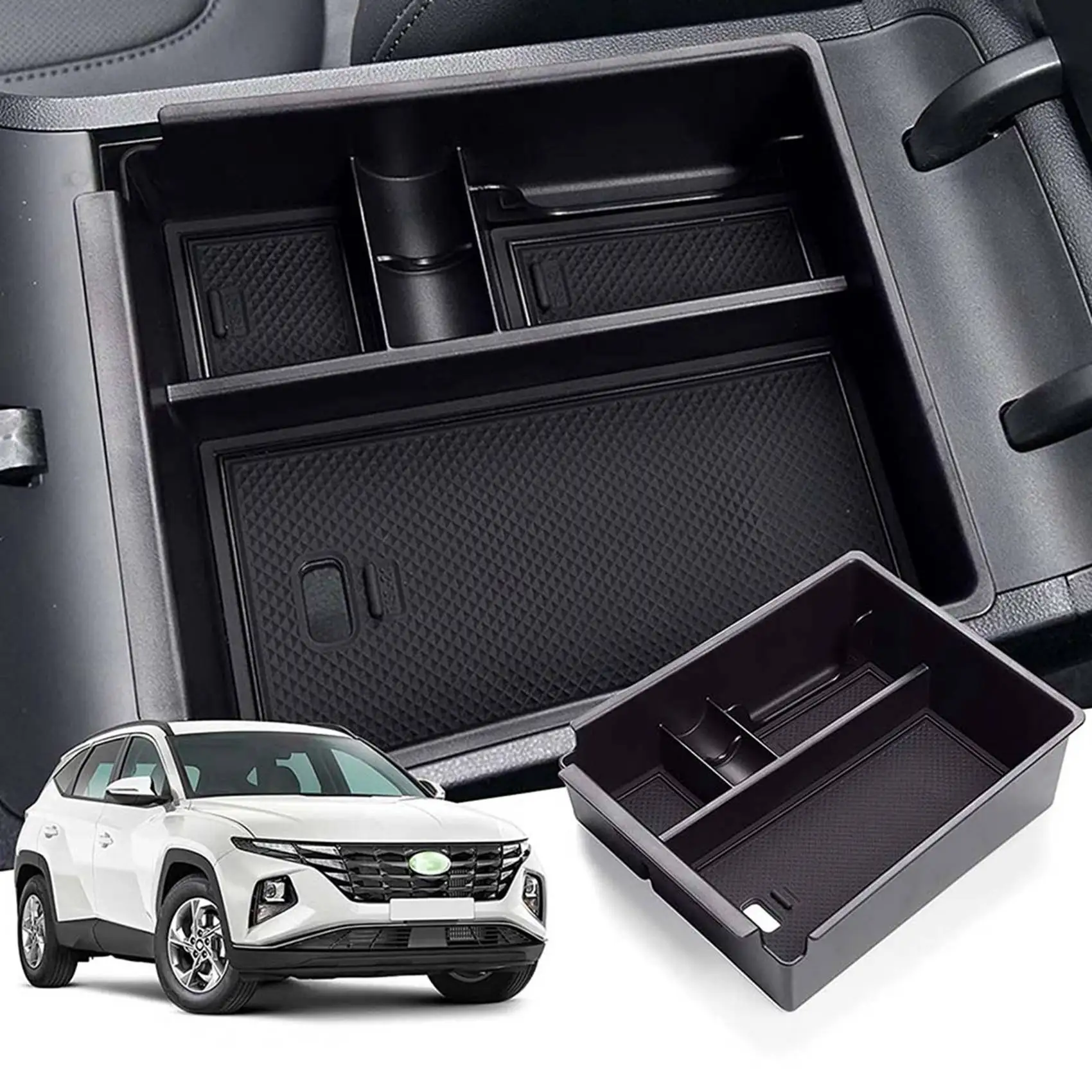 Leading-Edge-6X Centre Console Armrests Storage Box Organiser Interior Accessories For Tucson NX4 2021 2022