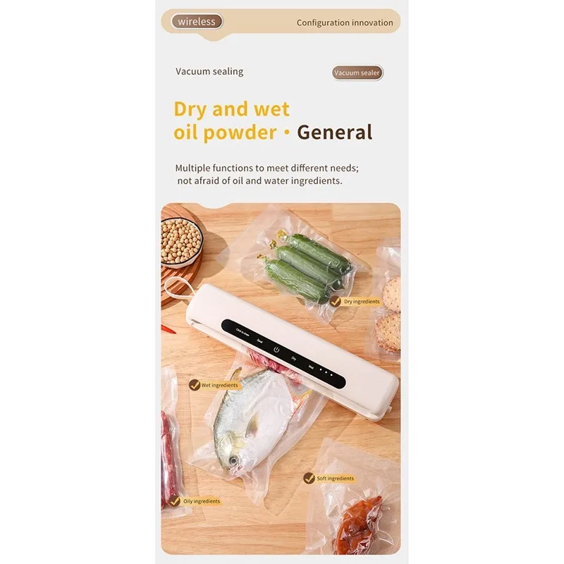 

【BRILLIANT 】Wireless USB Charging Digital Countdown Timer Food Vacuum Sealer Machine Portable For Home Use