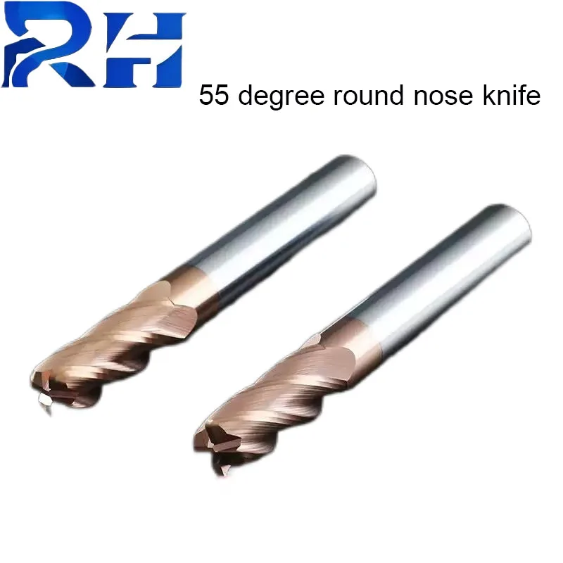 55 °   التنغستن الصلب قاطعة المطحنة 4-حافة قاطع الأنف المستديرة المغلفة كربيد قاطعة المطحنة CNC CNC الثور الأنف القاطع R القاطع