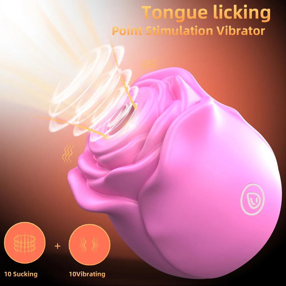 Powerful Gentle Sucking-Rose Vibrator Toy for Women Vacuum Stimulator Oral Nipple Clit Sucker Female Sex Toy Goods for Sex Adult