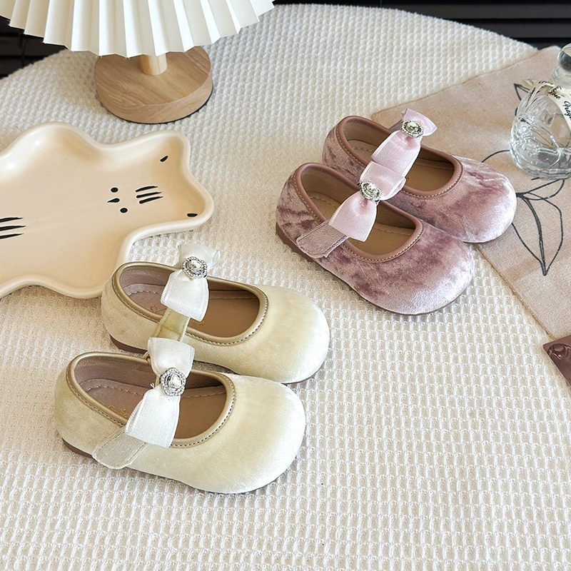 

2026 Spring Autumn New Children Leather Shoe for Girls Fashion Korean Style Soft Bottom Anti-slippery Versatile Chic Dress Shoes