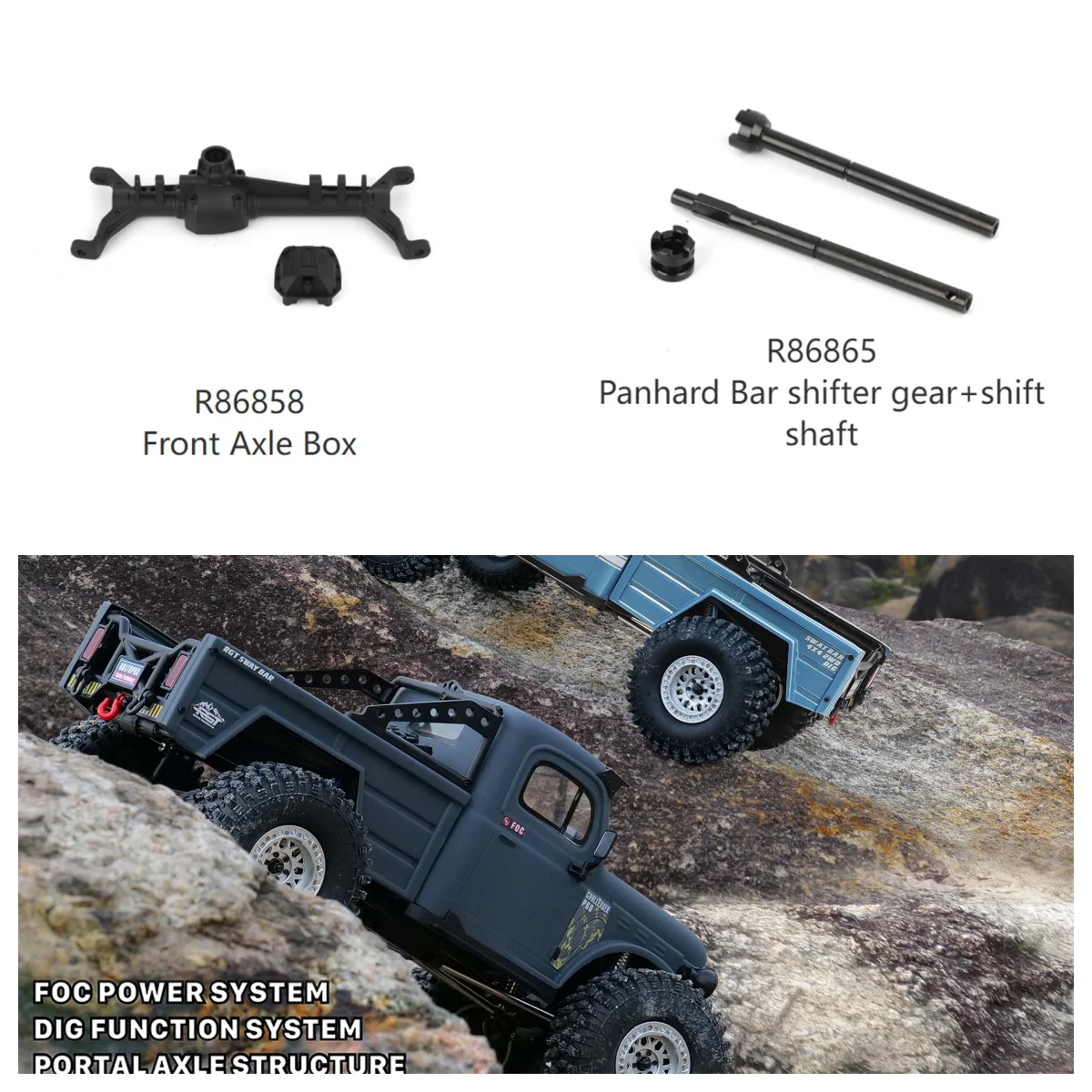Accesorios RGT R86865, Barra Panhard, Palanca de Cambios + Eje de Cambio R86858, Caja de Eje Delantero para EX86170PRO, Modelo de Auto RC 4WD 1/10