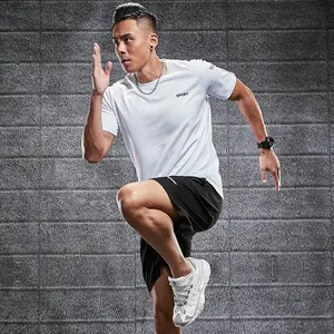 Fitness Ice Silk Clothes Sportswear Set Summer Short Sleeved T -Shirt Morning Basketball Training Room 8 Main Men's Sports Set Sales - №7