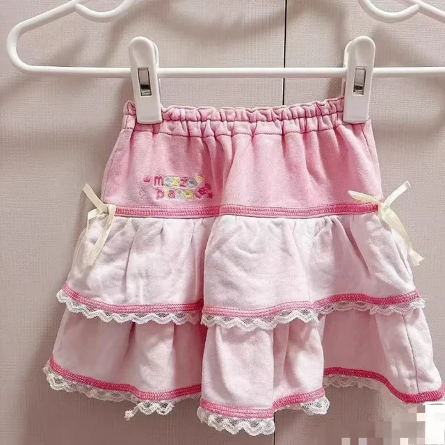 Sweet Lolita Style Cake Mini Spódniczki Japan Women Kawaii Cartoon Haftowane Kokardki Plisowane Spódnice Y2k Krótka Spódnica Wróżka Faldas Mujer