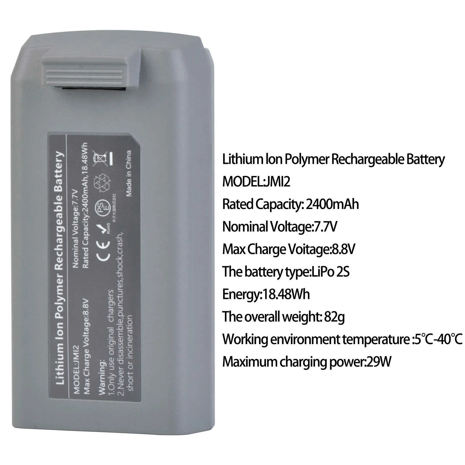 

Сменный аккумулятор, совместимый с интеллектуальным летным аккумулятором DJI Mini 4K, Mini 2, Mini 2 SE, Mini SE Drone