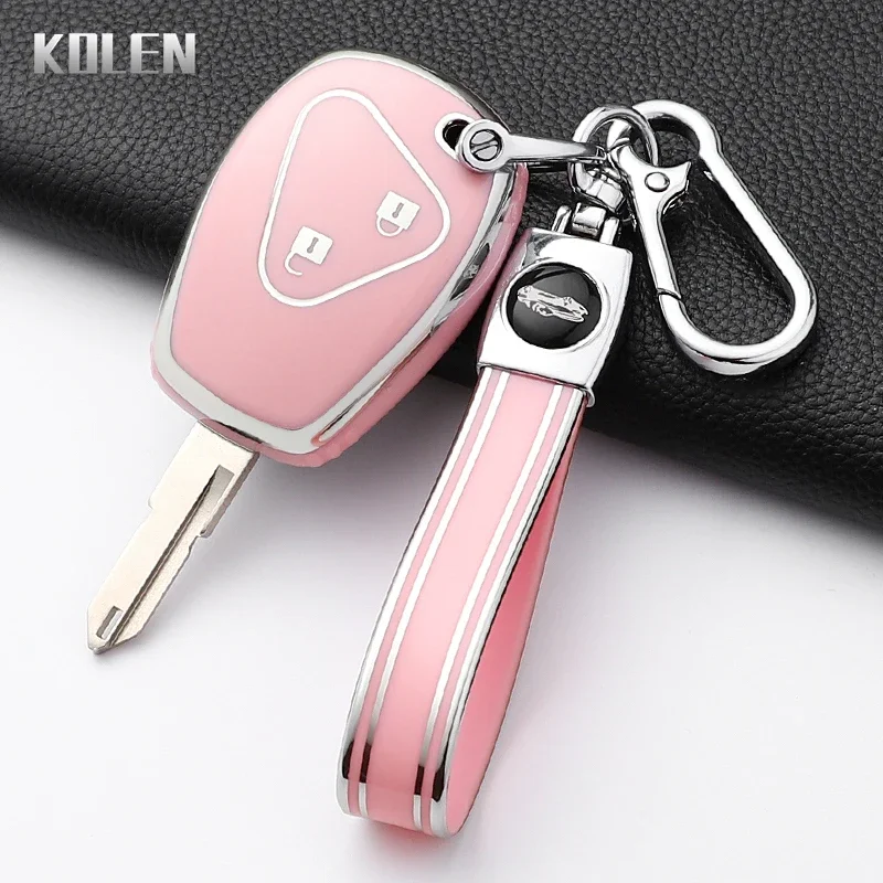 Para renault trafic clio espanador logan dacia sandero para nissan terrano almera moda tpu caso chave do carro capa protetor chaveiro